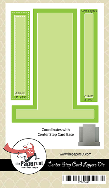 A2 VERTICAL CENTER Stair Step Card LAYERING Die Set<br>Set of 6 Dies